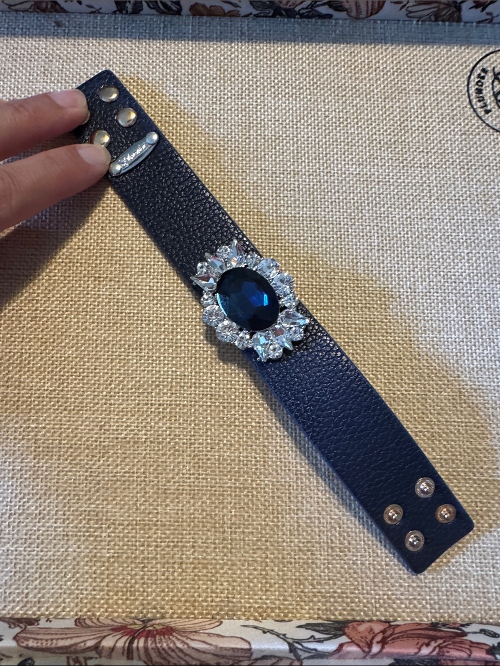 Plunder Navy Crystal Statement Cuff Bracelet - Women Accessories